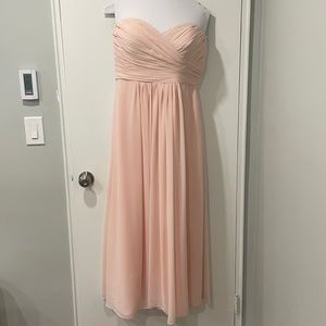 Pink Bill Levkoff Strapless Bridesmaid Dress